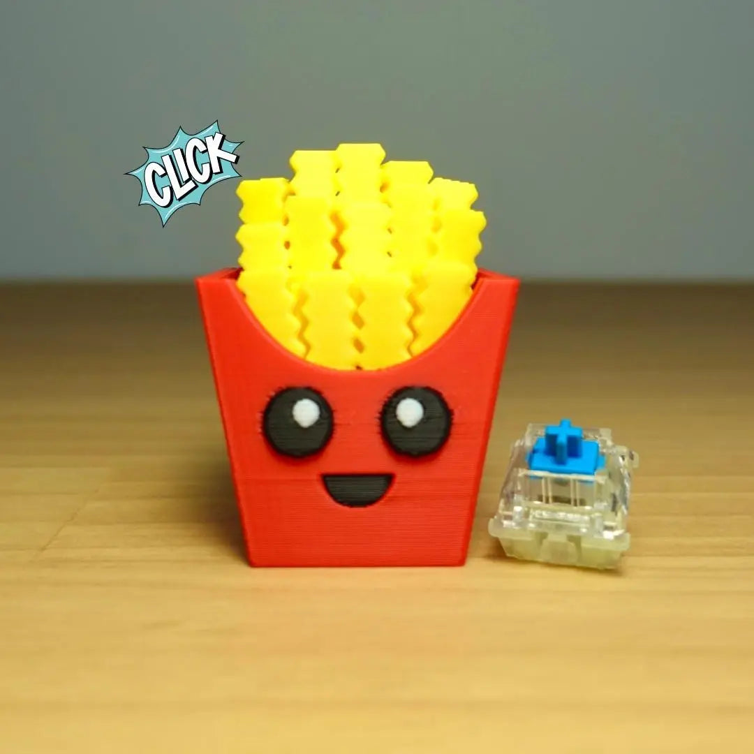 Fidget Keychain with Click Sound β Customizable Fry Container Keychain with Keyboard Key Switch β Stress Relief Toy & Fun Desk Accessory My Store