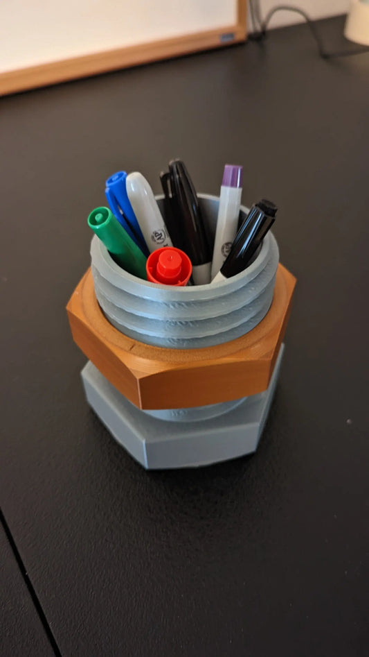 Nut and Bolt Pencil Holder - Just In 3D