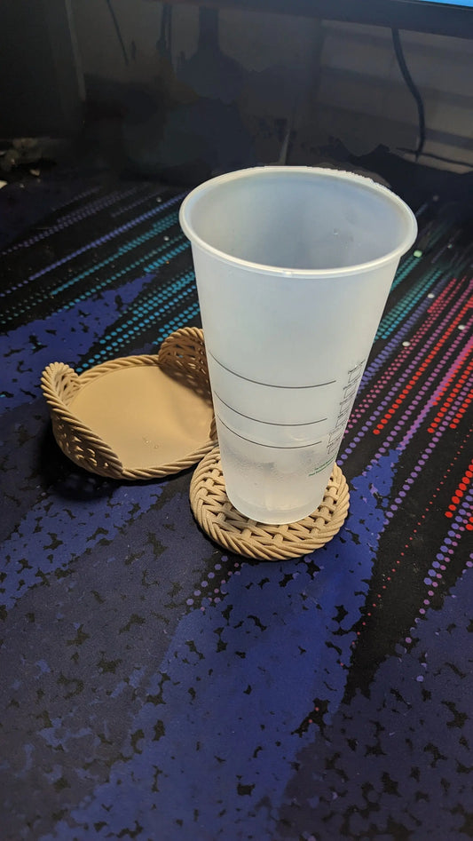 6 Woven Coasters and Coaster Holder - 3D Printed My Store